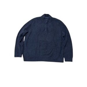 Tommy Bahama XXL‎ Pima Cotton Half Zip Pullover Sweater Mens Blue Knit